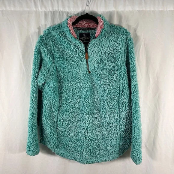 Simply Southern Sherpa Jacket Women's Small Green 1/4 Zip Long Sleeve - Picture 1 of 9